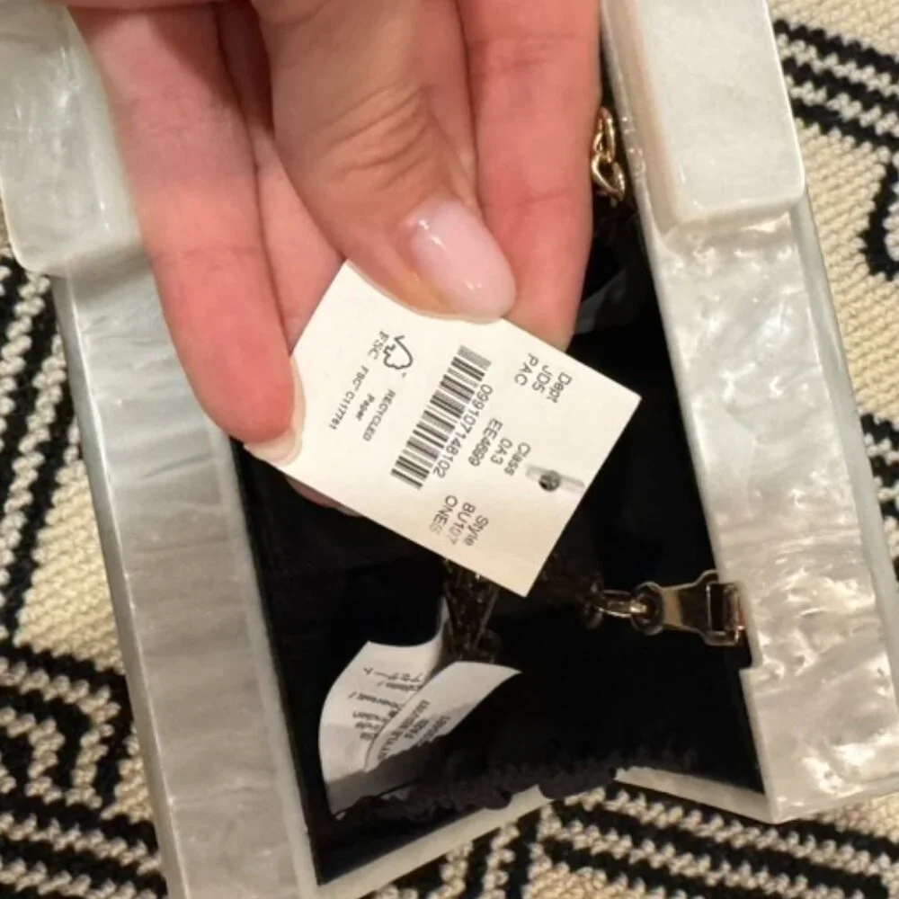 NWT J.Crew | White Pearl Acetate Clutch